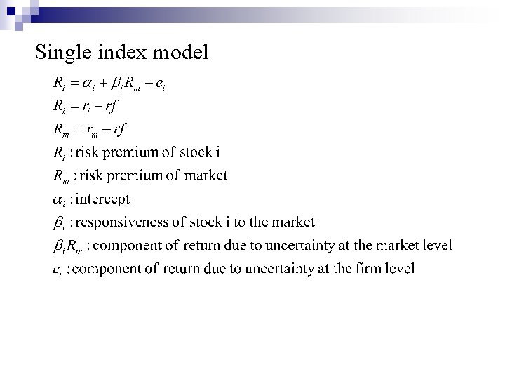 Single index model 