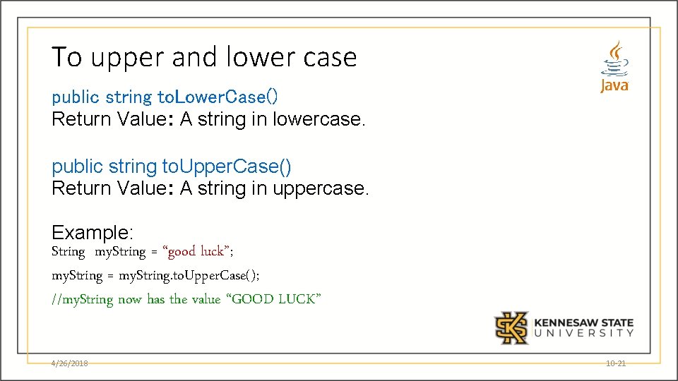 To upper and lower case public string to. Lower. Case() Return Value: A string