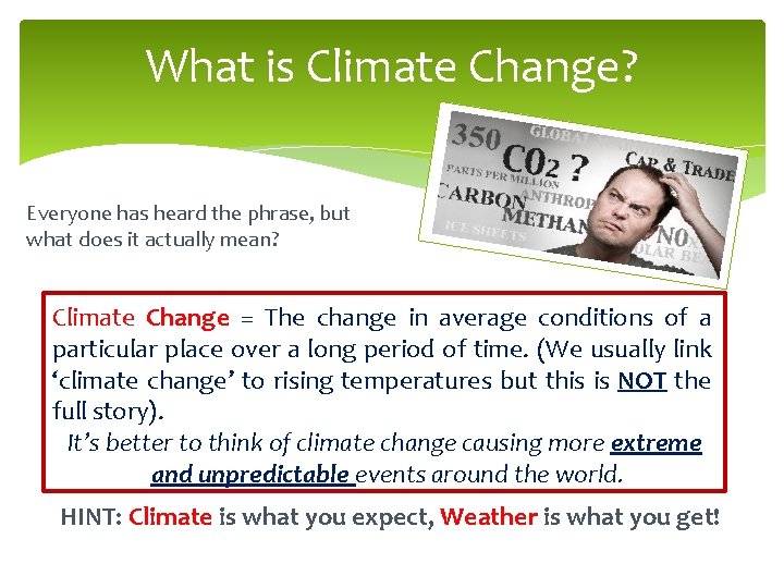 What is Climate Change? Everyone has heard the phrase, but what does it actually