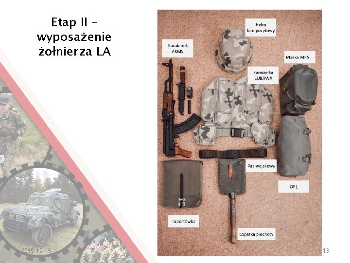 Etap II – wyposażenie żołnierza LA 2019 -10 -15 13 