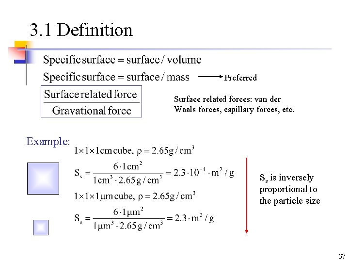 3. 1 Definition Preferred Surface related forces: van der Waals forces, capillary forces, etc. 3. 1 Definition Preferred Surface related forces: van der Waals forces, capillary forces, etc.