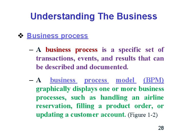 Understanding The Business v Business process – A business process is a specific set Understanding The Business v Business process – A business process is a specific set