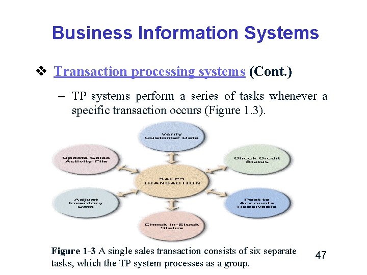 Business Information Systems v Transaction processing systems (Cont. ) – TP systems perform a Business Information Systems v Transaction processing systems (Cont. ) – TP systems perform a