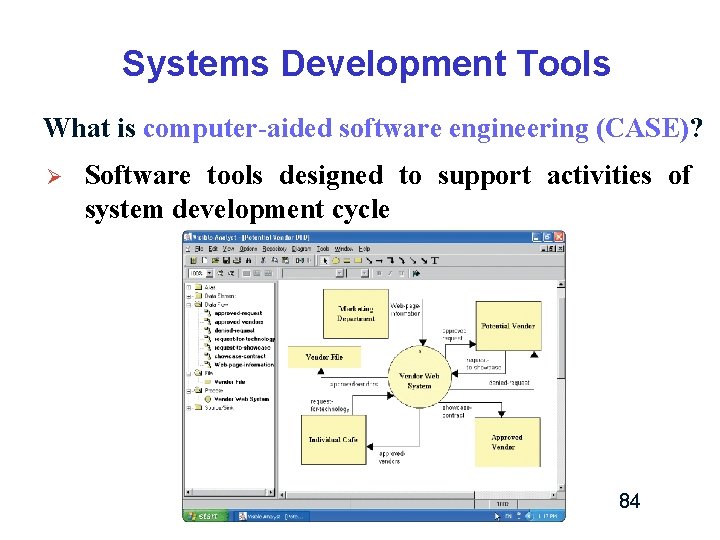 Systems Development Tools What is computer-aided software engineering (CASE)? Ø Software tools designed to Systems Development Tools What is computer-aided software engineering (CASE)? Ø Software tools designed to