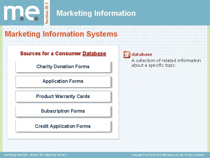 Section 28. 1 Marketing Information Systems Sources for a Consumer Database Charity Donation Forms Section 28. 1 Marketing Information Systems Sources for a Consumer Database Charity Donation Forms