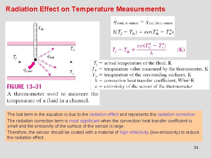 Radiation Effect on Temperature Measurements The last term in the equation is due to