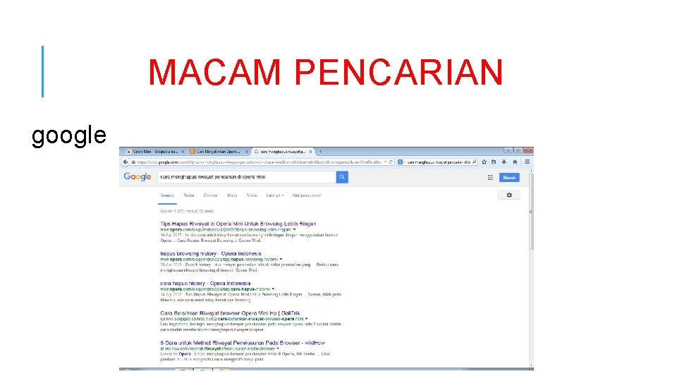 MACAM PENCARIAN google 