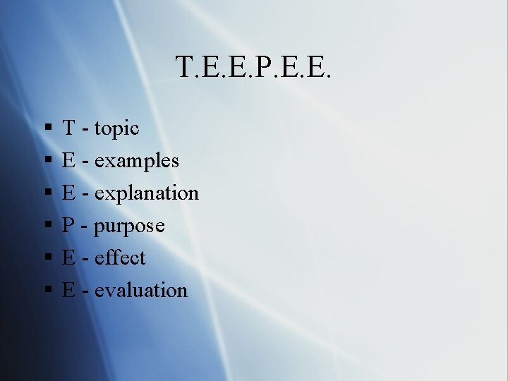 T. E. E. P. E. E. § § § T - topic E -