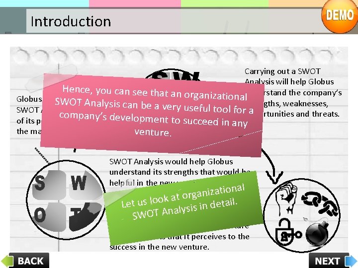 Introduction Carrying out a SWOT Analysis will help Globus Hence, you can see that