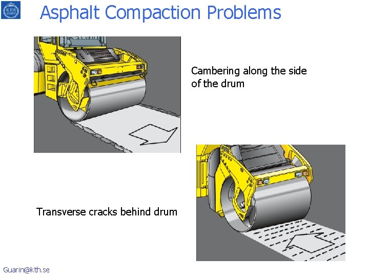 Asphalt Compaction Problems Cambering along the side of the drum Transverse cracks behind drum