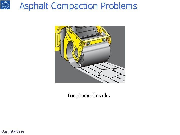 Asphalt Compaction Problems Longitudinal cracks Guarin@kth. se 