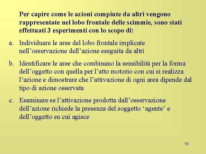 Per capire come le azioni compiute da altri vengono rappresentate nel lobo frontale delle