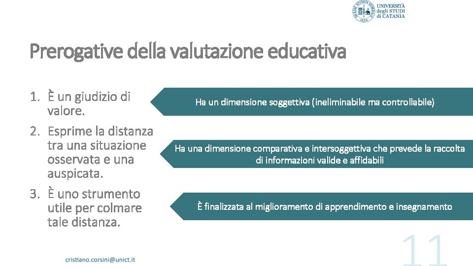 Prerogative della valutazione educativa 1. È un giudizio di valore. 2. Esprime la distanza