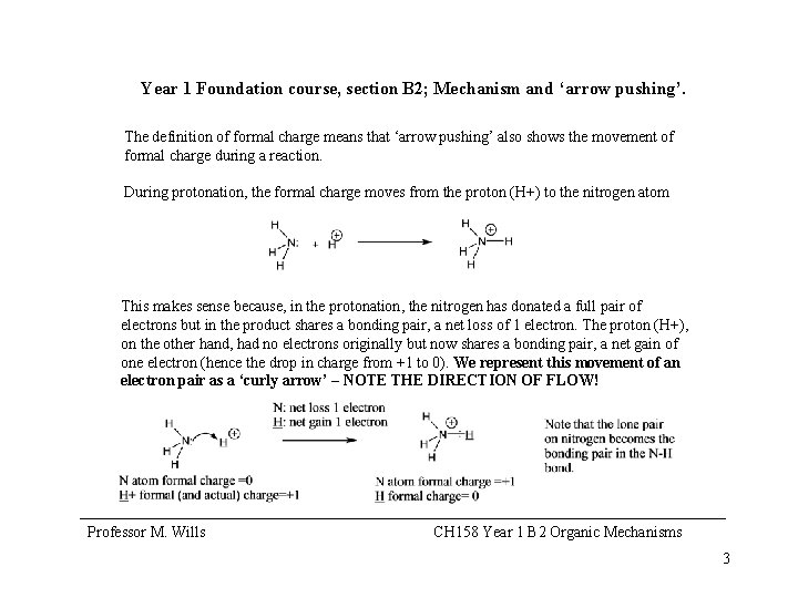 Year 1 Foundation course, section B 2; Mechanism and ‘arrow pushing’. The definition of
