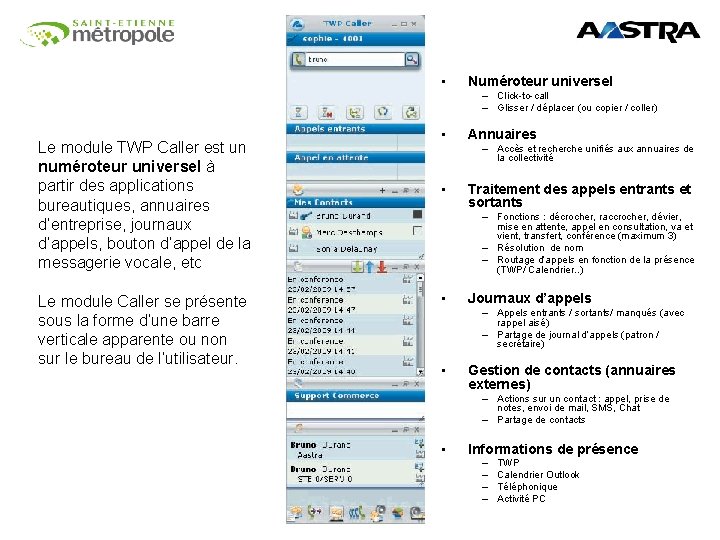  • Numéroteur universel – Click-to-call – Glisser / déplacer (ou copier / coller)