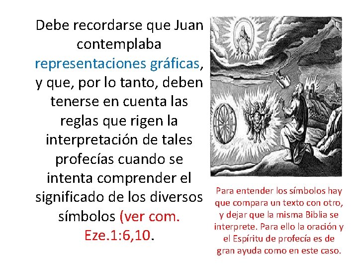 Debe recordarse que Juan contemplaba representaciones gráficas, y que, por lo tanto, deben tenerse