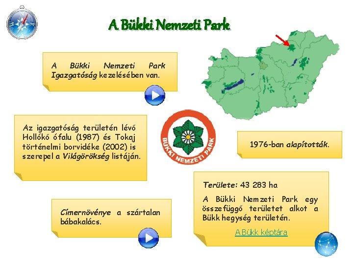 A Bükki Nemzeti Park Igazgatóság kezelésében van. Az igazgatóság területén lévő Hollókő ófalu (1987)