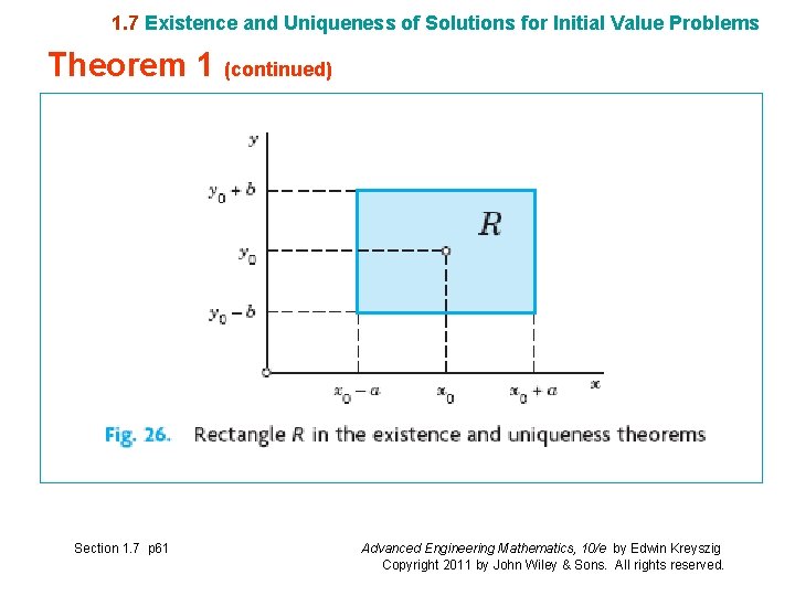 1. 7 Existence and Uniqueness of Solutions for Initial Value Problems Theorem 1 (continued) 1. 7 Existence and Uniqueness of Solutions for Initial Value Problems Theorem 1 (continued)