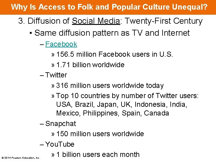 Why Is Access to Folk and Popular Culture Unequal? 3. Diffusion of Social Media: