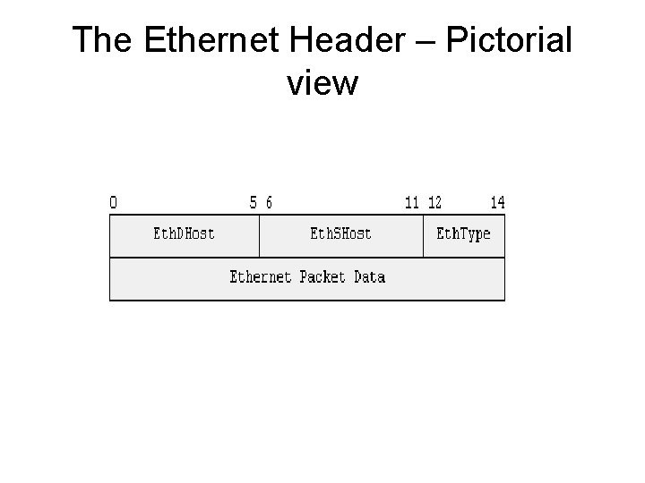 The Ethernet Header – Pictorial view 