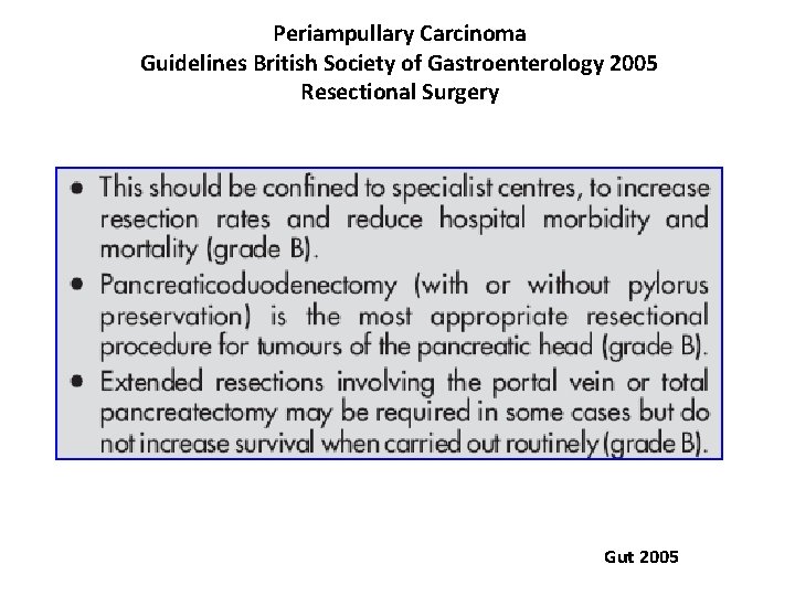 Periampullary Carcinoma Guidelines British Society of Gastroenterology 2005 Resectional Surgery Gut 2005 Periampullary Carcinoma Guidelines British Society of Gastroenterology 2005 Resectional Surgery Gut 2005