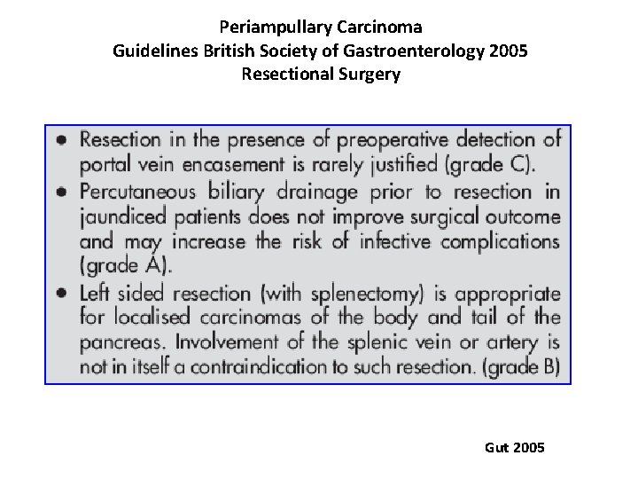 Periampullary Carcinoma Guidelines British Society of Gastroenterology 2005 Resectional Surgery Gut 2005 Periampullary Carcinoma Guidelines British Society of Gastroenterology 2005 Resectional Surgery Gut 2005
