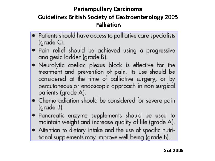 Periampullary Carcinoma Guidelines British Society of Gastroenterology 2005 Palliation Gut 2005 Periampullary Carcinoma Guidelines British Society of Gastroenterology 2005 Palliation Gut 2005