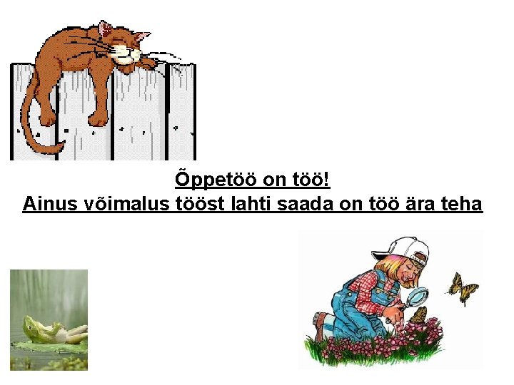 Õppetöö on töö! Ainus võimalus tööst lahti saada on töö ära teha 