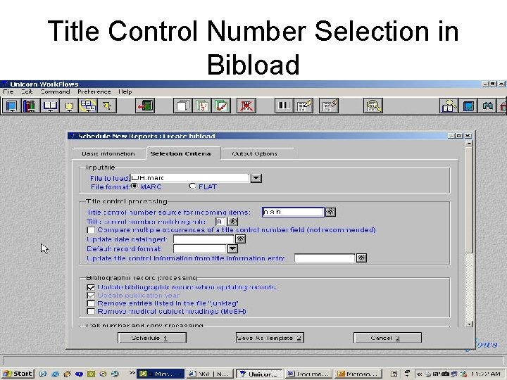 Title Control Number Selection in Bibload 