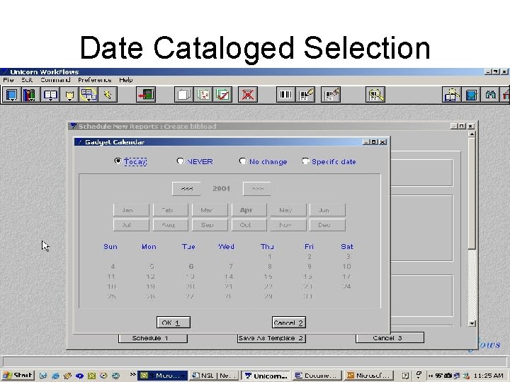 Date Cataloged Selection 