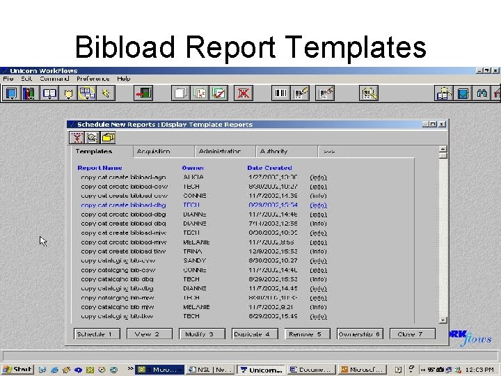 Bibload Report Templates 