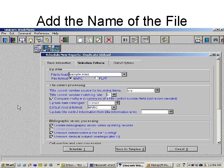 Add the Name of the File 