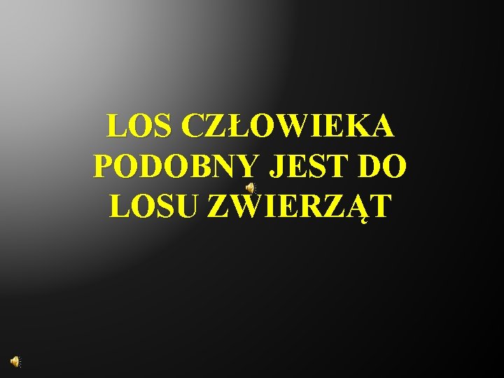 LOS CZŁOWIEKA PODOBNY JEST DO LOSU ZWIERZĄT 