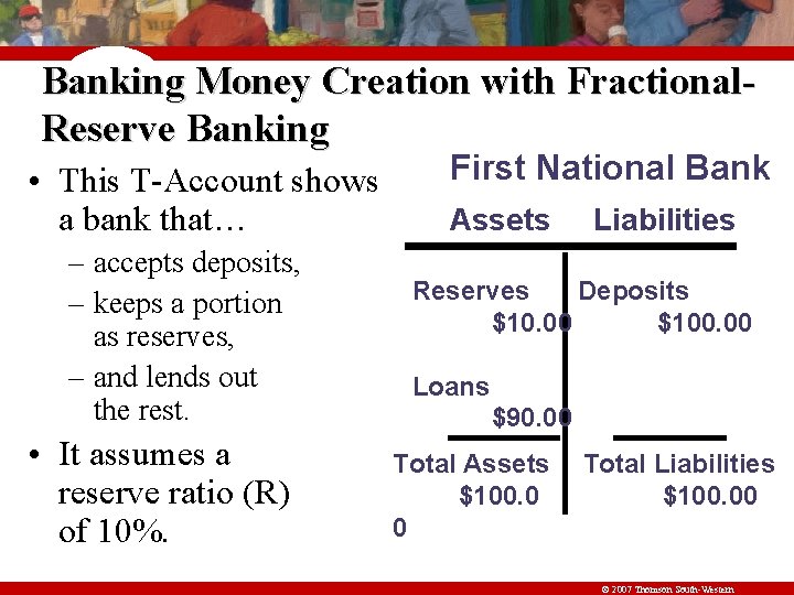 Banking Money Creation with Fractional. Reserve Banking • This T-Account shows a bank that…