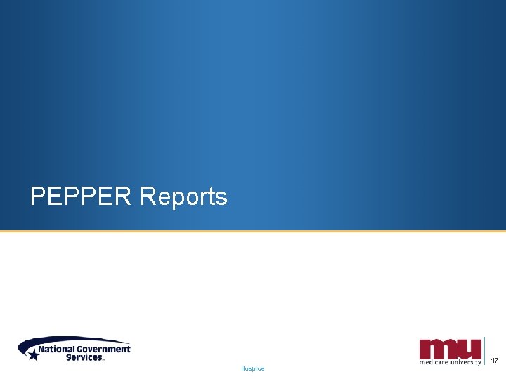 PEPPER Reports 47 Hospice 
