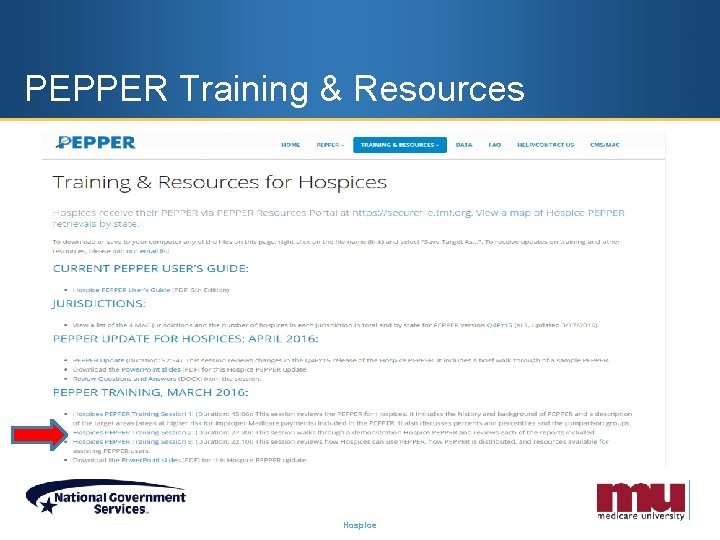 PEPPER Training & Resources Hospice 