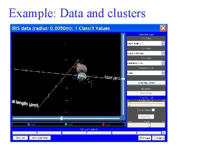 Example: Data and clusters 