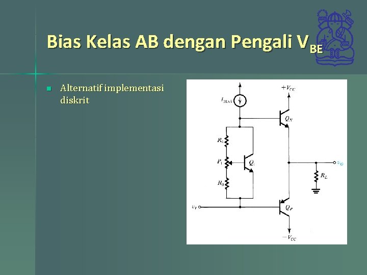 Bias Kelas AB dengan Pengali VBE n Alternatif implementasi diskrit 