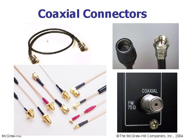 Coaxial Connectors Mc. Graw-Hill ©The Mc. Graw-Hill Companies, Inc. , 2004 Coaxial Connectors Mc. Graw-Hill ©The Mc. Graw-Hill Companies, Inc. , 2004