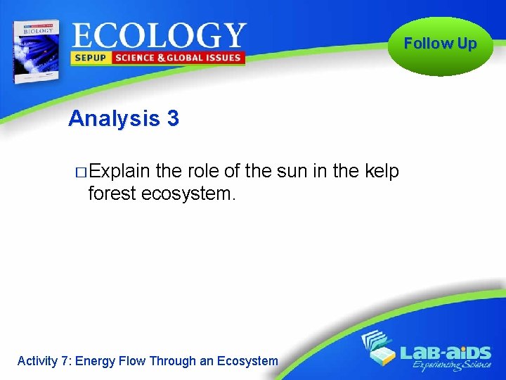 Follow Up Analysis 3 � Explain the role of the sun in the kelp