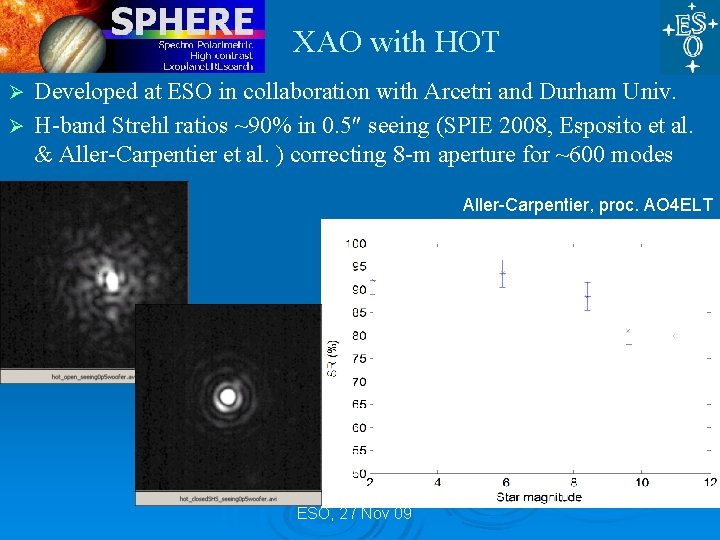 XAO with HOT Developed at ESO in collaboration with Arcetri and Durham Univ. Ø XAO with HOT Developed at ESO in collaboration with Arcetri and Durham Univ. Ø