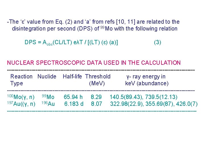 -The ‘ε’ value from Eq. (2) and ‘a’ from refs [10, 11] are related