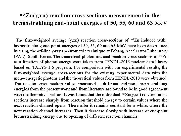 nat. Zn(γ, xn) reaction cross-sections measurement in the bremsstrahlung end-point energies of 50, 55,
