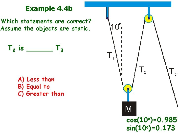 Example 4. 4 b Which statements are correct? Assume the objects are static. T