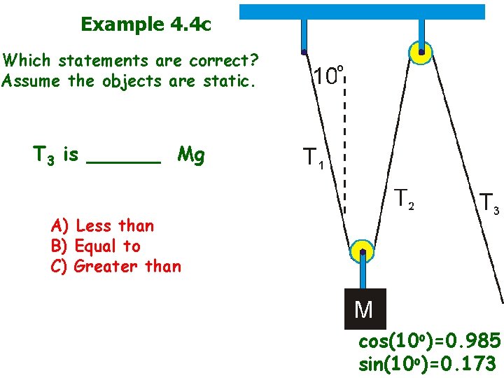 Example 4. 4 c Which statements are correct? Assume the objects are static. T