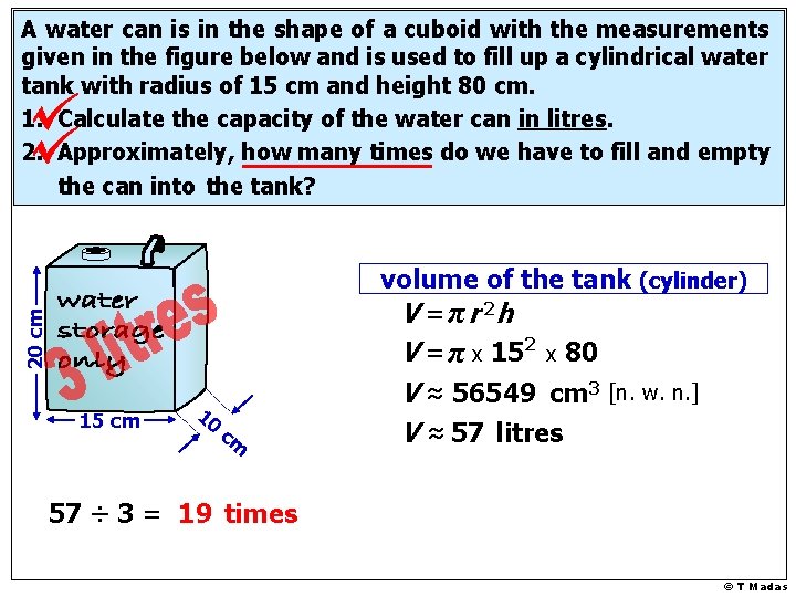 A water can is in the shape of a cuboid with the measurements given