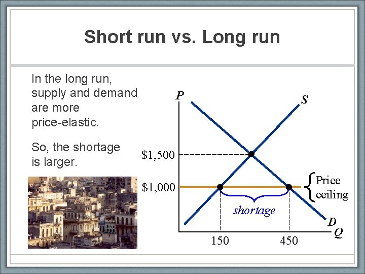 Short run vs. Long run In the long run, supply and demand are more