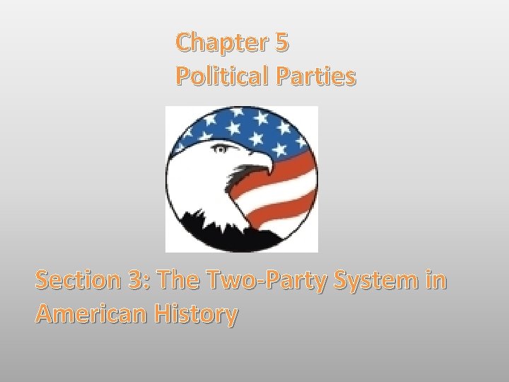 Chapter 5 Political Parties Section 3: The Two-Party System in American History 