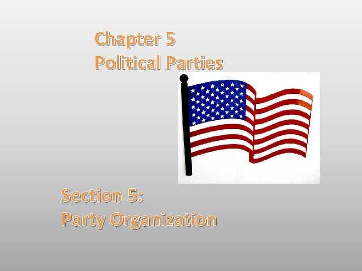 Chapter 5 Political Parties Section 5: Party Organization 