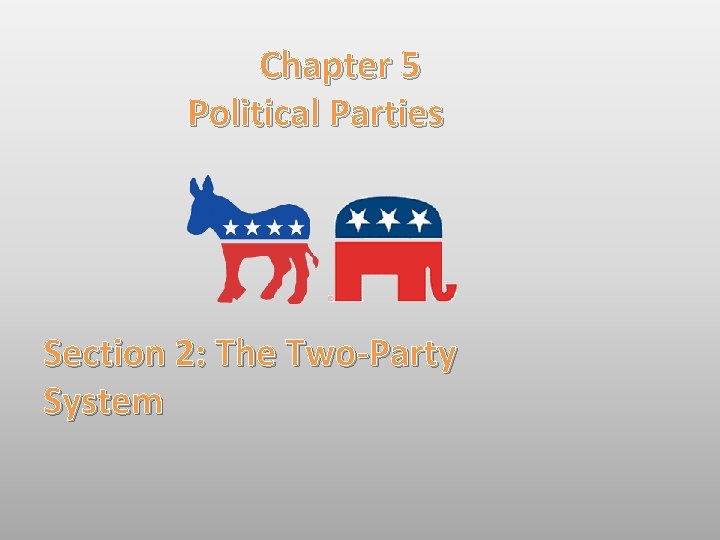 Chapter 5 Political Parties Section 2: The Two-Party System 